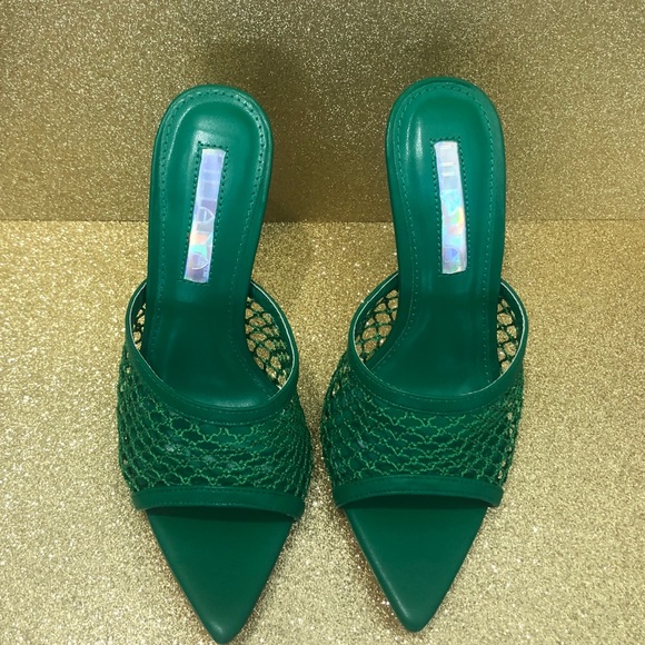 NWB Green Mule Heels - Picture 2 of 4